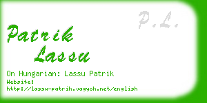 patrik lassu business card